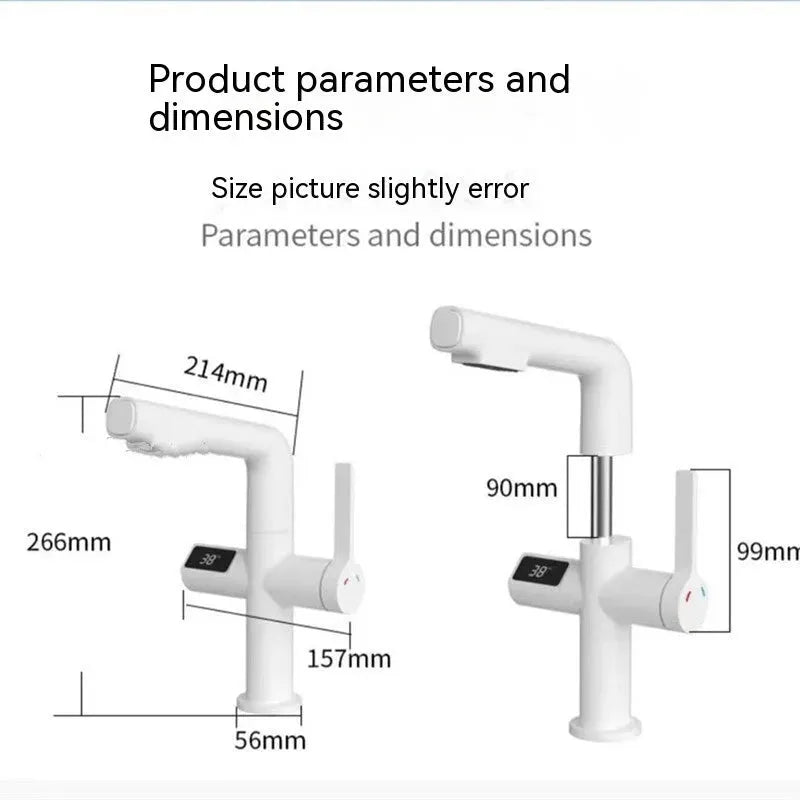 Gun Gray Basin Intelligent Temperature Display Washbasin Faucet - Bellarte Enchanté Gun Gray Basin Intelligent Temperature Display Washbasin Faucet